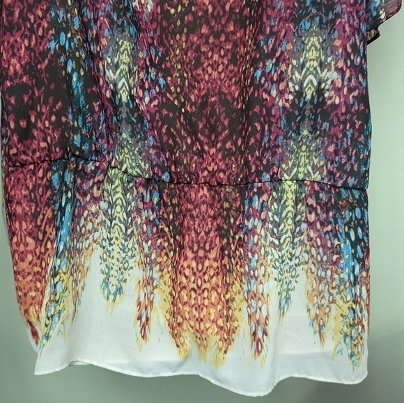 A.N.A Asymmetrical Patterned Peplum Top Sz 2X - Picture 9 of 14